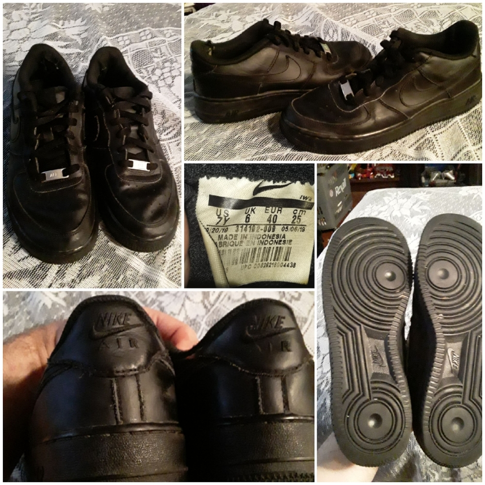 Nike Air Force One Unisex Size 7.5 Black Shoes